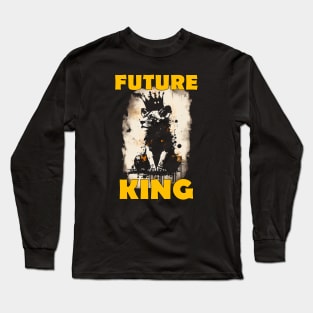 Lion Cub With Crown "Future King" Long Sleeve T-Shirt